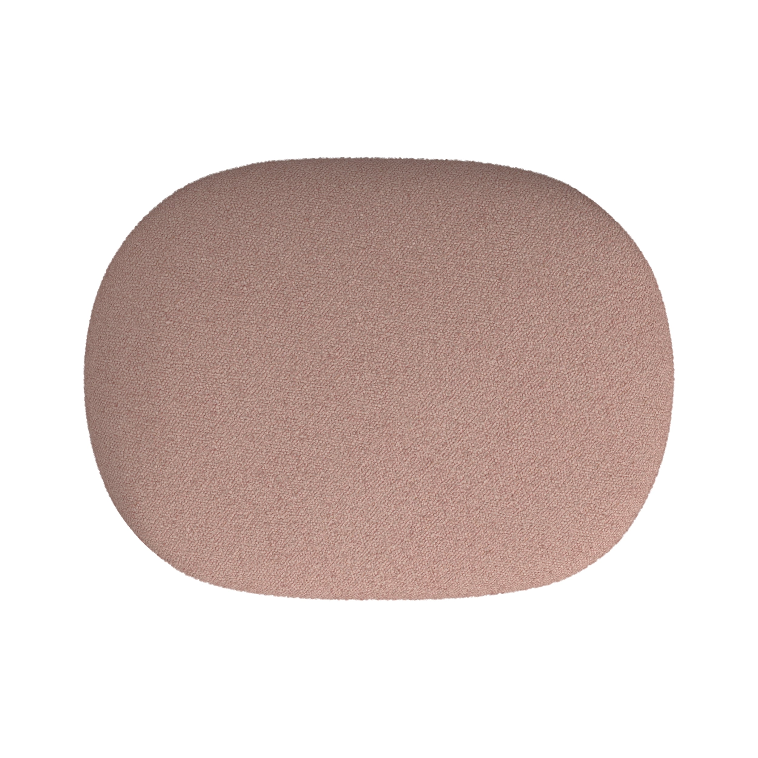 HomePop Quinn Upholstered Ottoman, Pink Boucle
