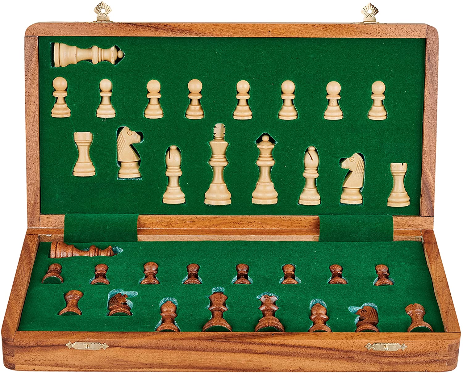 14 Inch Large Wood Magnetic Chess Set with Storage - Folding Wooden Travel Chess Board Game with Chessmen Storage - Handmade Tournament Chess Set - Best Strategy Educational Toy for Adults Teens - image 2 of 9