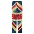 thumbnail image 6 of Sparkly Union Jack Flag Winter Female Pants Flannel High Waist Women Pants Lady Warm Straight Leg Plush Trousers, 6 of 7