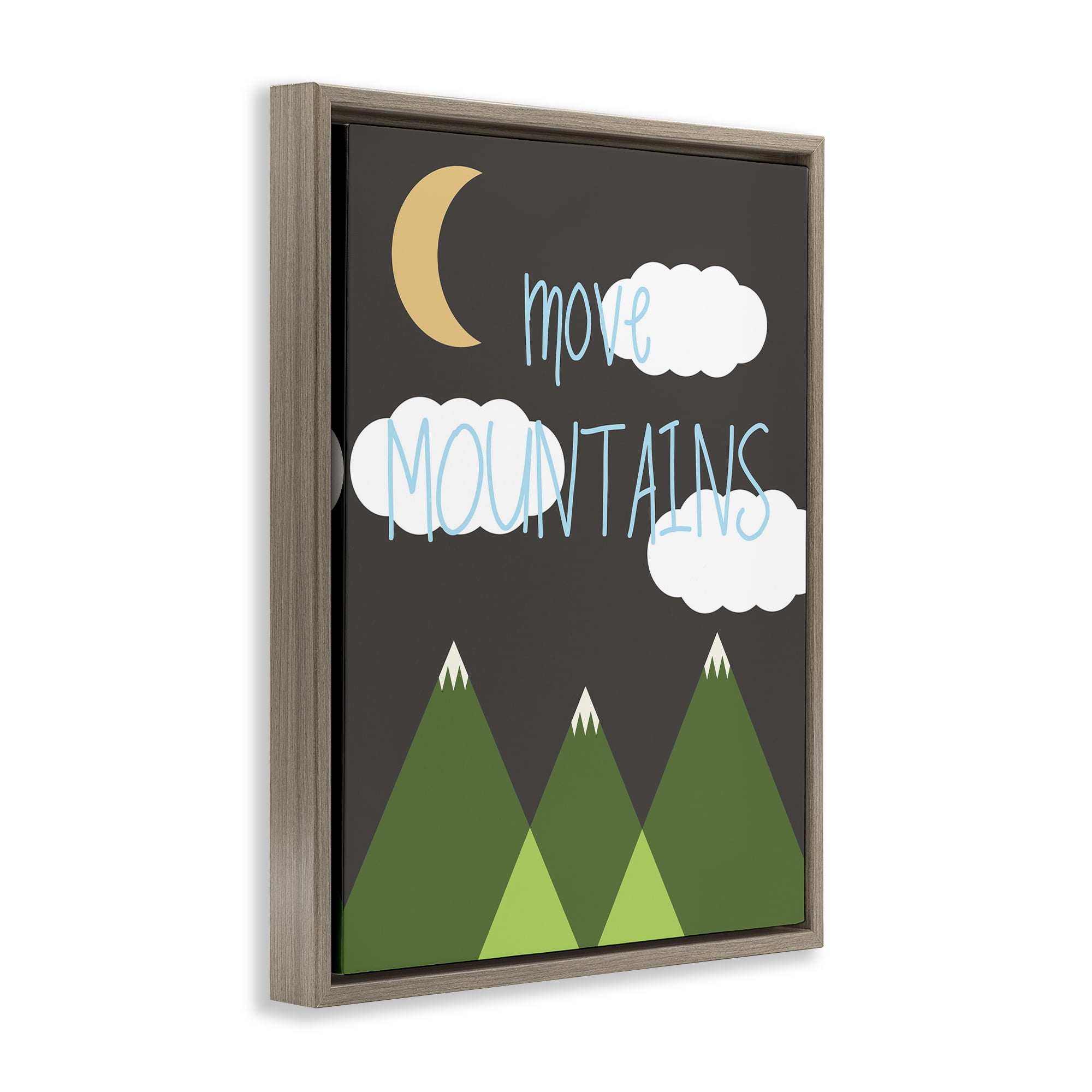 Stupell Industries Inspiring Move Mountains Landscape Painting Brown Floater Framed Art Print Wall Art, 25 x 31