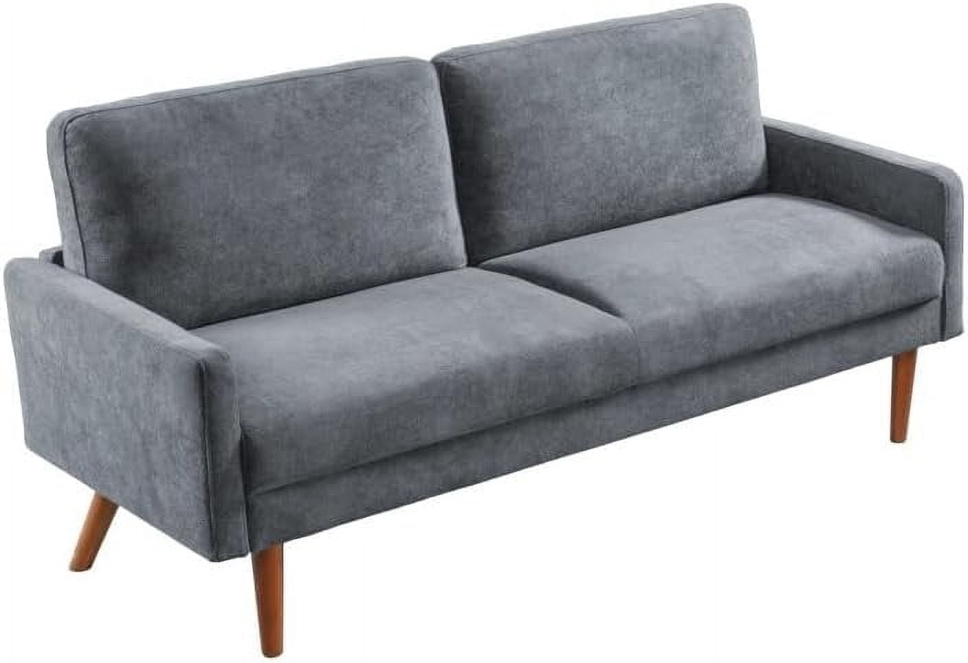 US Pride Furniture 67 in. Wide Square Arm Velvet Modern Rectangle Sofa in Grey