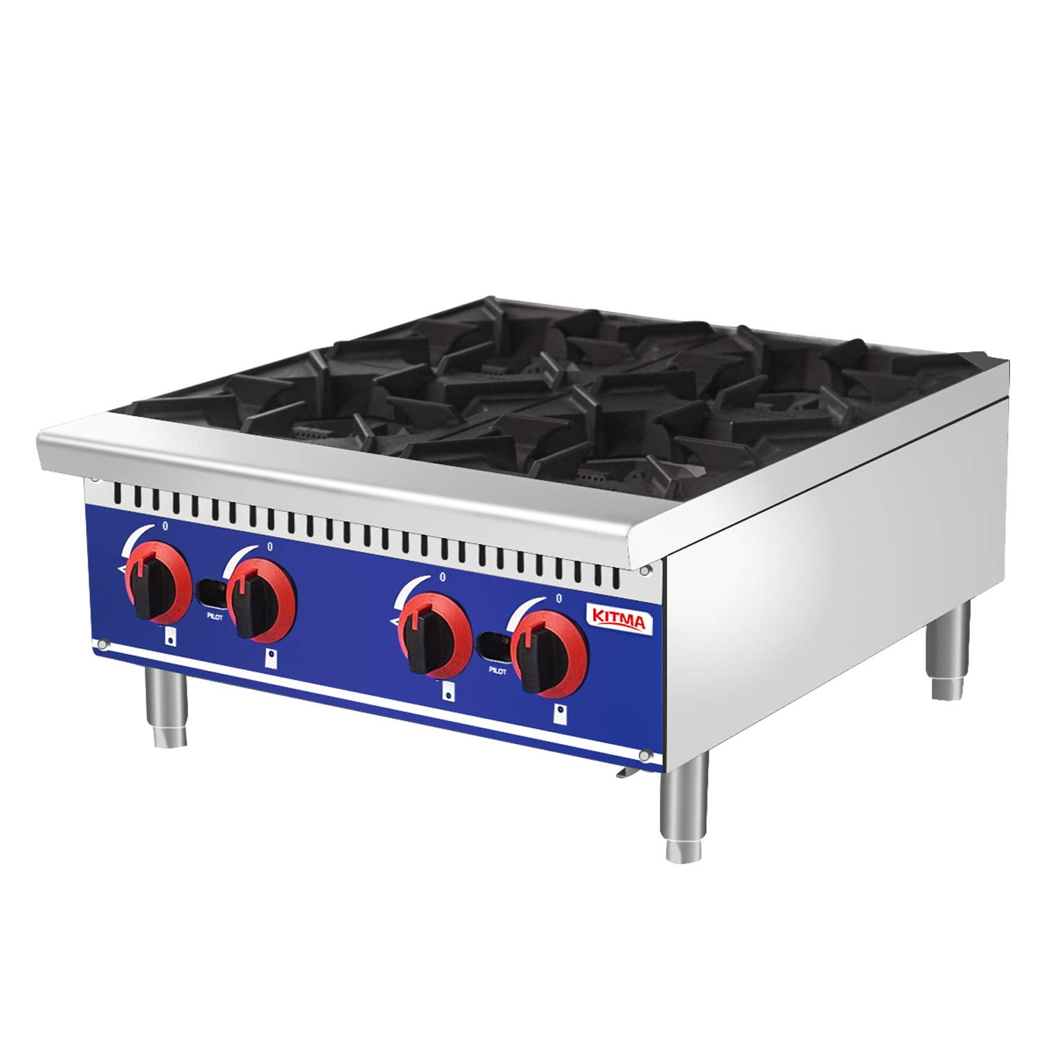 Commercial Countertop Hot Plate KITMA 24 Inches 4 Burner Natural Gas