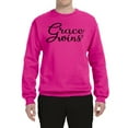 thumbnail image 2 of Wild Bobby Grace Wins Script Inspirational/Christian Unisex Crewneck Graphic Sweatshirt, Fuschia, XX-Large, 2 of 5