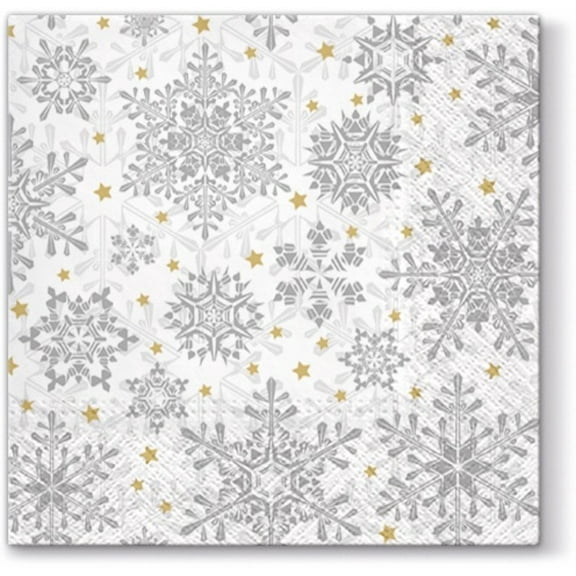 Silver Golden Snowflakes I Winter Napkins I Christmas Napkins Paper I Christmas Paper Napkins Lunch 40 pcs