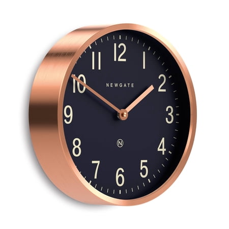 Copper Reverse Dial Mid-Century Wall Clock With Brushed Copper Case | 12