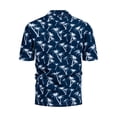 thumbnail image 3 of Camisa hawaiana de manga corta azul para hombre, estampado de playa tropical, cuello vuelto vintage, talla M Coconut Paradise, 3 of 5