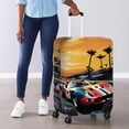 thumbnail image 4 of HELLHERO Sunset Cars Pattern Design Travel Luggage Sleeve Polyester Easy Disassemble Anti Fading Luggage Protective Sleeve for Women, 4 of 7
