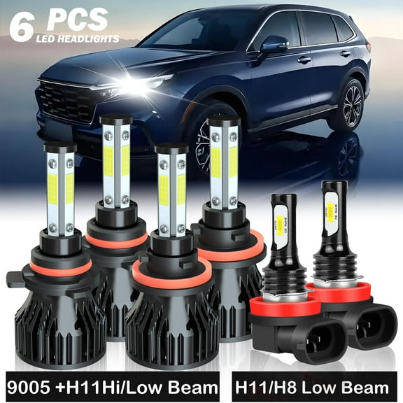 For Honda CR-V CRV 2015-2020 LED Headlight High Low Fog Light Bulbs 6000K Xenon White Pack of 6