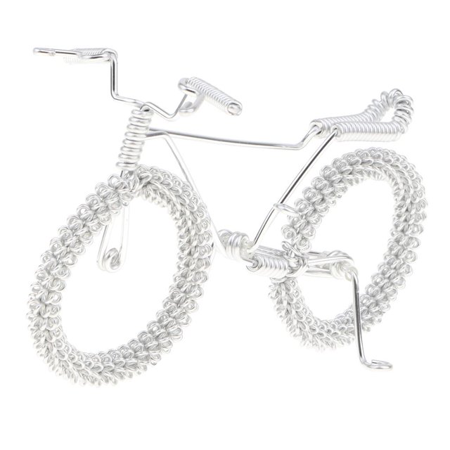 Diecast Bicycle Toy vintage metal bicicleta modelo w / flor rueda artesanía juguete regalo decoración astilla Magideal Diecast Bicycle Toy