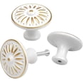 thumbnail image 3 of 10PCS Vintage Drawer Door Handle, 35MM Furniture Knob, Round Drawer Knobs, Brass Door Knobs, Furniture Handles (White), 3 of 5