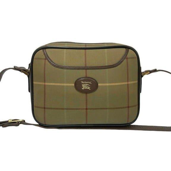 Pre-Owned Burberry's Vintage Nova Check Leather Canvas Shoulder Bag/Pochette in Brown... (Good)