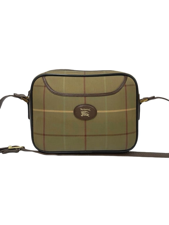 Pre-Owned Burberry's Vintage Nova Check Leather Canvas Shoulder Bag/Pochette in Brown... (Good)