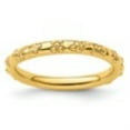 thumbnail image 2 of Auriga Fine Jewelry 925 Sterling Silver Gold-plated Textured Ring for Women Size 5, 2 of 6