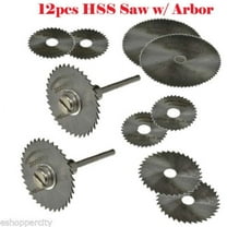 MTP ® 12 pcs HSS Circular Saw Blade Cutting Discs Wheel Set For Rotary Tool 1/8" Shank for Wood Plastic