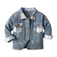 thumbnail image 2 of Chbgutlmr Baby Boy Clothes Denim Jackets Toddler Button down Jean Jacket Plaid Casual Outerwear, 2 of 3