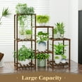 Bamworld Plant Stand Outdoor Black Plant Shelf Indoor Tiered Plant Table for Multiple Plants 3 Tiers 7 Potted Ladder Plant Holder Table Plant Pot Stand for Window Garden Balcony Living Room - image 3 of 9