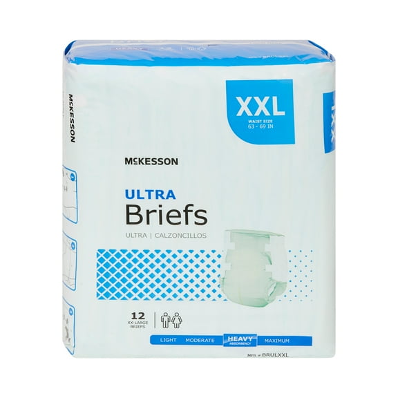 Mckesson BRULXXL Adult Incontinent Brief McKesson Ultra Tab Closure 2X-Large Pack of 12