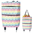 thumbnail image 6 of SeekLGT Foldable Shopping Bag with Wheels 2 in 1 Rolling Grocery Cart Expandable Utility Tote Bag Reusable Collapsible Trolley Bag Cart for Supermarket Travel Laundry, 1 pc, 6 of 6