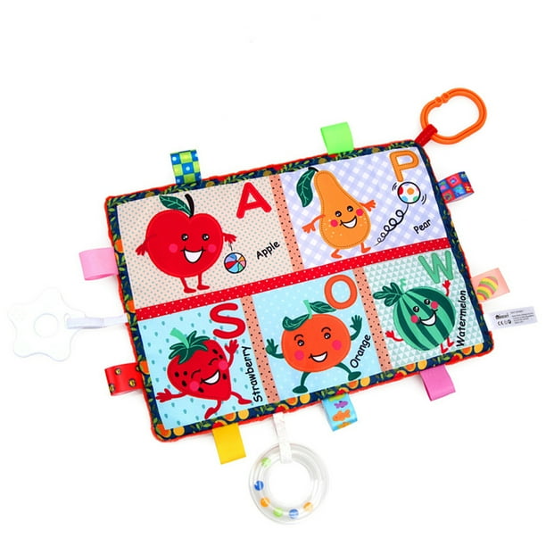 Baby Security Blanket With Teether Multifunctional Embossed Tag Blanket