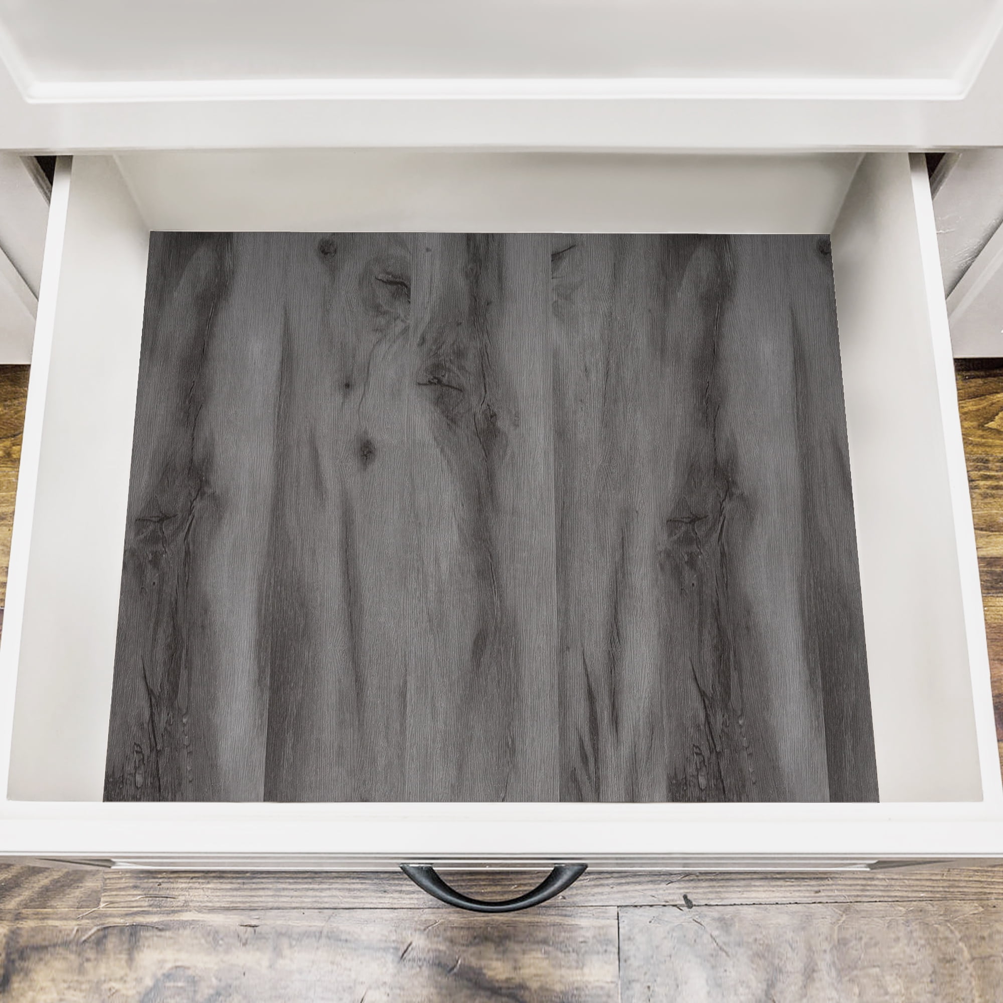 Abyssaly Gray Wood Peel and Stick Wallpaper 15.7 "x 393" Self-adhesive Thick Matte Gray Texture Contact Paper Vinyl Wallpaper for Bedroom Living Room Countertop
