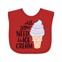 Inktastic All You Need is Ice Cream with Ice Cream Cone Boys or Girls Baby Bib