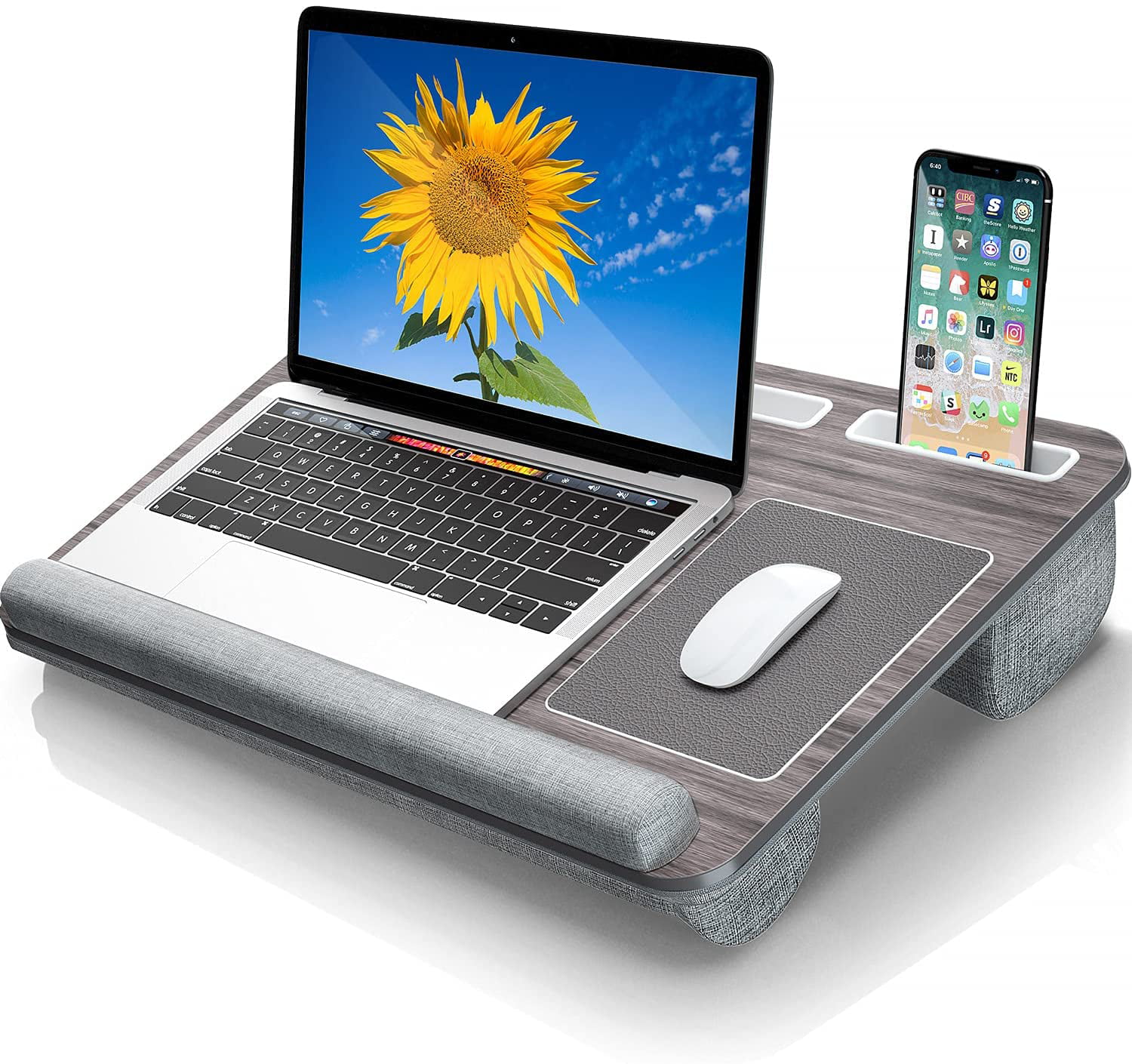 Home Office Lap Desk Fits up to 17 Inches Laptop with Cushion 
