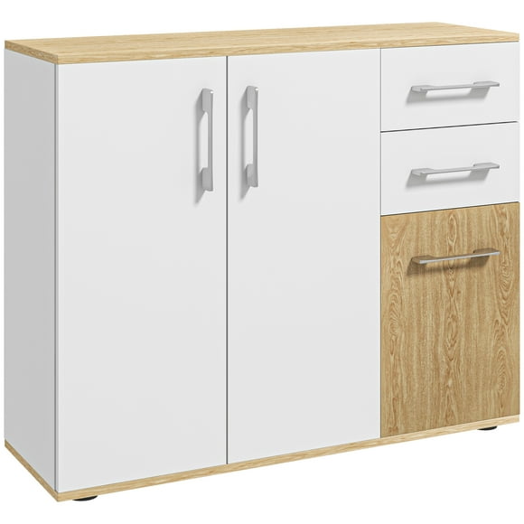 HOMCOM Modern Sideboard Kitchen Storage Cabinet with 2 Drawers and 3 Doors