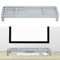 thumbnail image 2 of 1Set Grey ABS Rectangular Computer Screen Riser for Office Use with Detachable Design 20.8x5.5x2.8in, 2 of 8