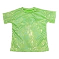thumbnail image 5 of mgoYE Kids Boys Girls Metallic Shiny T-Shirt Dance Tops Short Sleeves Loose T-Shirt for Performance(Green,3-4 Years), 5 of 6