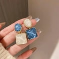 thumbnail image 3 of Trendy Blue Earring with Big Resin Stone Square Stud Earrings For Women Light Luxury French 2025 Fashion Jewelry Gifts, 3 of 6