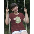 thumbnail image 2 of Cute Frog On A Water Lily Leaf T-Shirt Juniors -Image by Shutterstock,  Medium, 2 of 4