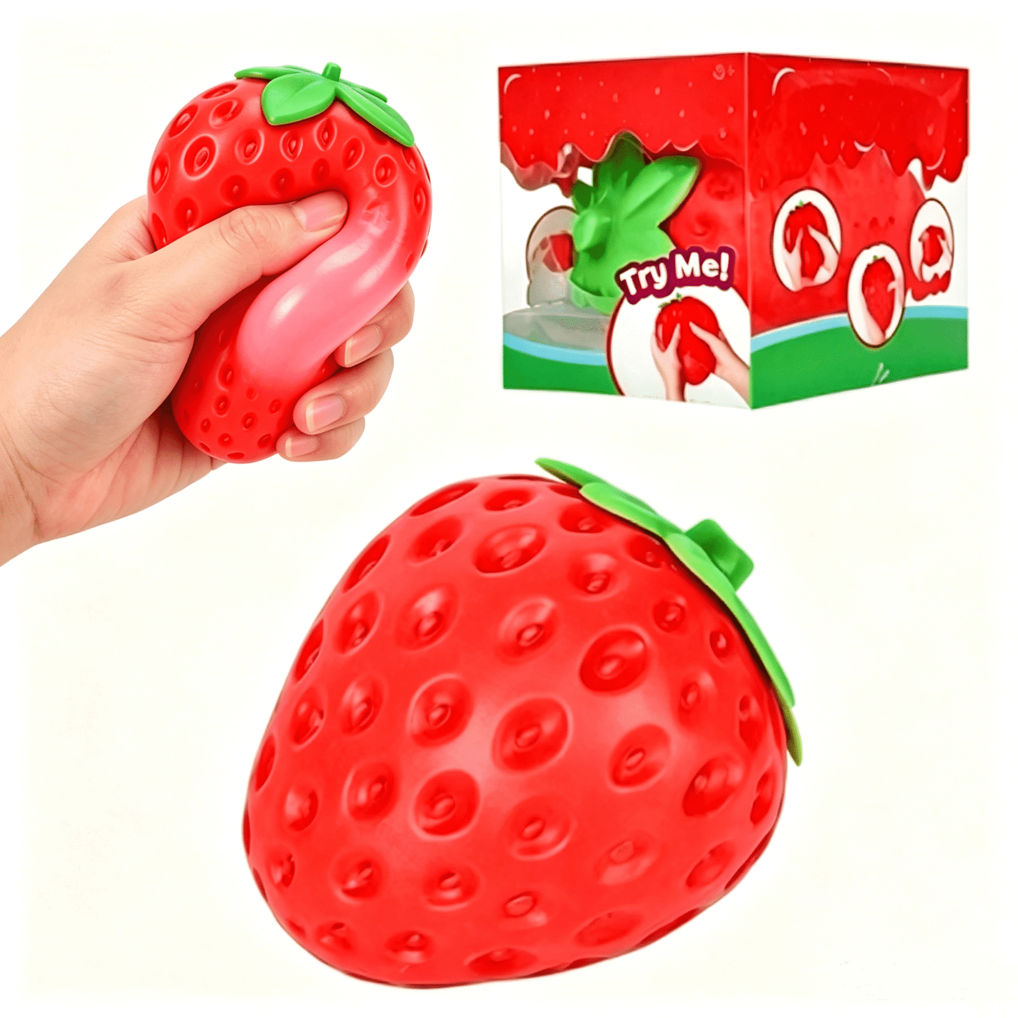 Strawberry Squishy Slow Rising Strawberry Stress Ball Ultra Soft Squeezing Stress Relief Fidget Party Favor Gift