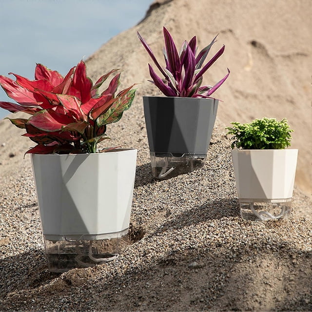 Self-absorbing Water Flower Planter Large Capacity Creative Promote Healthy Growth Planter for Living Room Bedroom Study