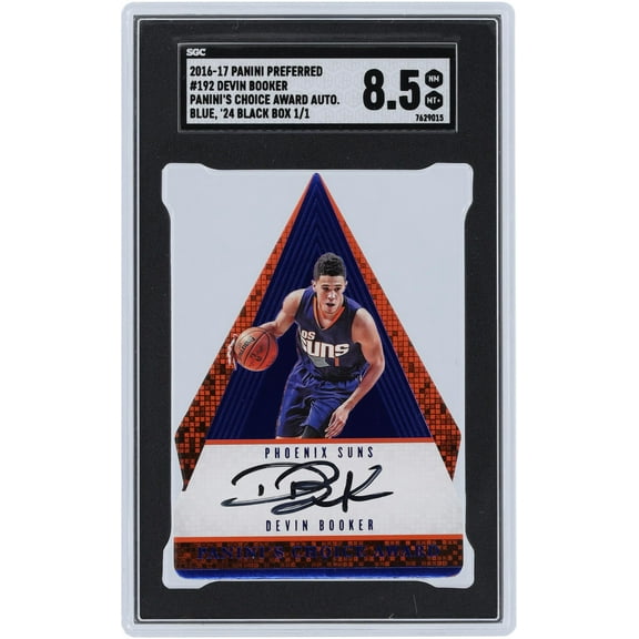 Devin Booker Phoenix Suns Autographed 2016-17 Panini Preferred Black Box #192 #1/1 SGC Authenticated 8.5 Card - Fanatics Authentic Certified