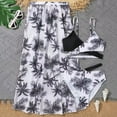 thumbnail image 2 of Mercatoo Toddler Girl's 3 𝐏iece Swimsuits Leaves Prints Bikini Set + Ruffle Long Cover Up Skirt Bathing Suits Girls Swimwear, 2 of 5