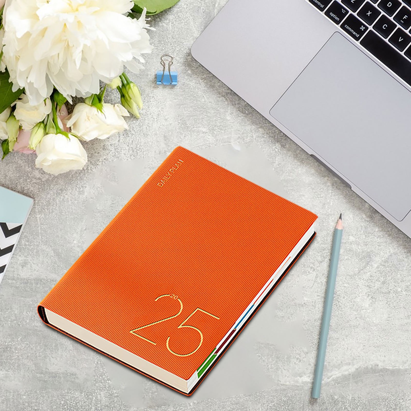 Nkmbld Composition Notebook Weekly Planner Notebook Hardcover Calendar Planner with Monthly Tab 80gsm Thick Paper Daily Planner, Orange