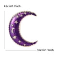 thumbnail image 3 of Jiibva Purple Enamel Crescent Moon Brooch Pin with Sleeping Metal Stars – Celestial Night Jewelry for Women, Men Unique Gold Tone Vintage-Style Accessory, 3 of 7