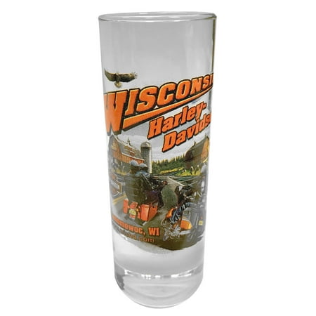 Harley Davidson Glasses Harley-Davidson Wisconsin Harley-Davidson Dealer Tall Shot Glass, Clear CSHOT, Harley Davidson ()