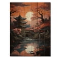 thumbnail image 3 of Designart "Shrine at Twilight Tranquil Japanese Sanctuary II" Japanese Print on Natural Pine Wood, 3 of 5