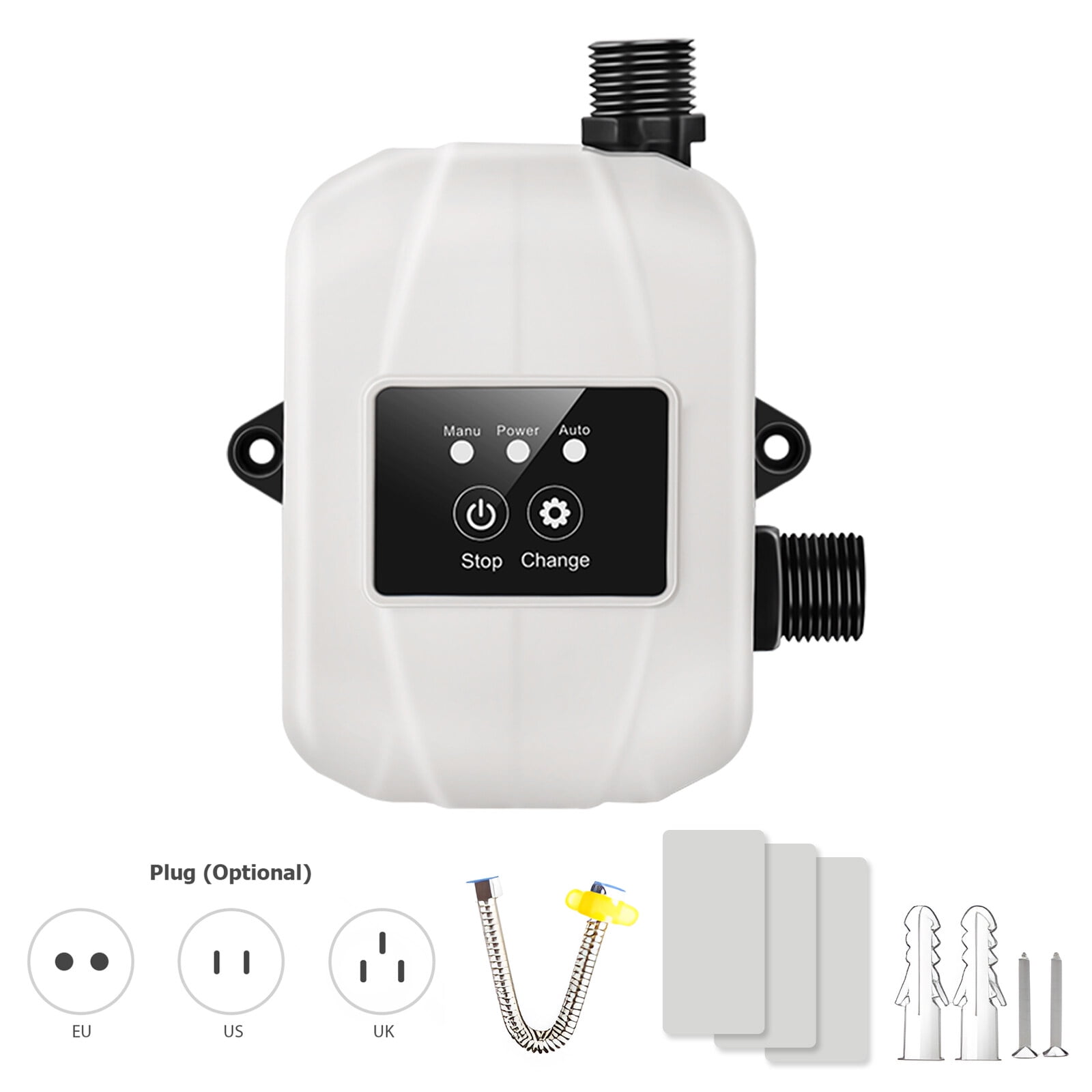 Water Pressure Booster Pump for Home 24V Automatic Shower Water Pressure Booster Silent Water Recirculating Pump with Power Adapter 150W Max Lift 92ft for Sprinklers Shower Kitchen Garden