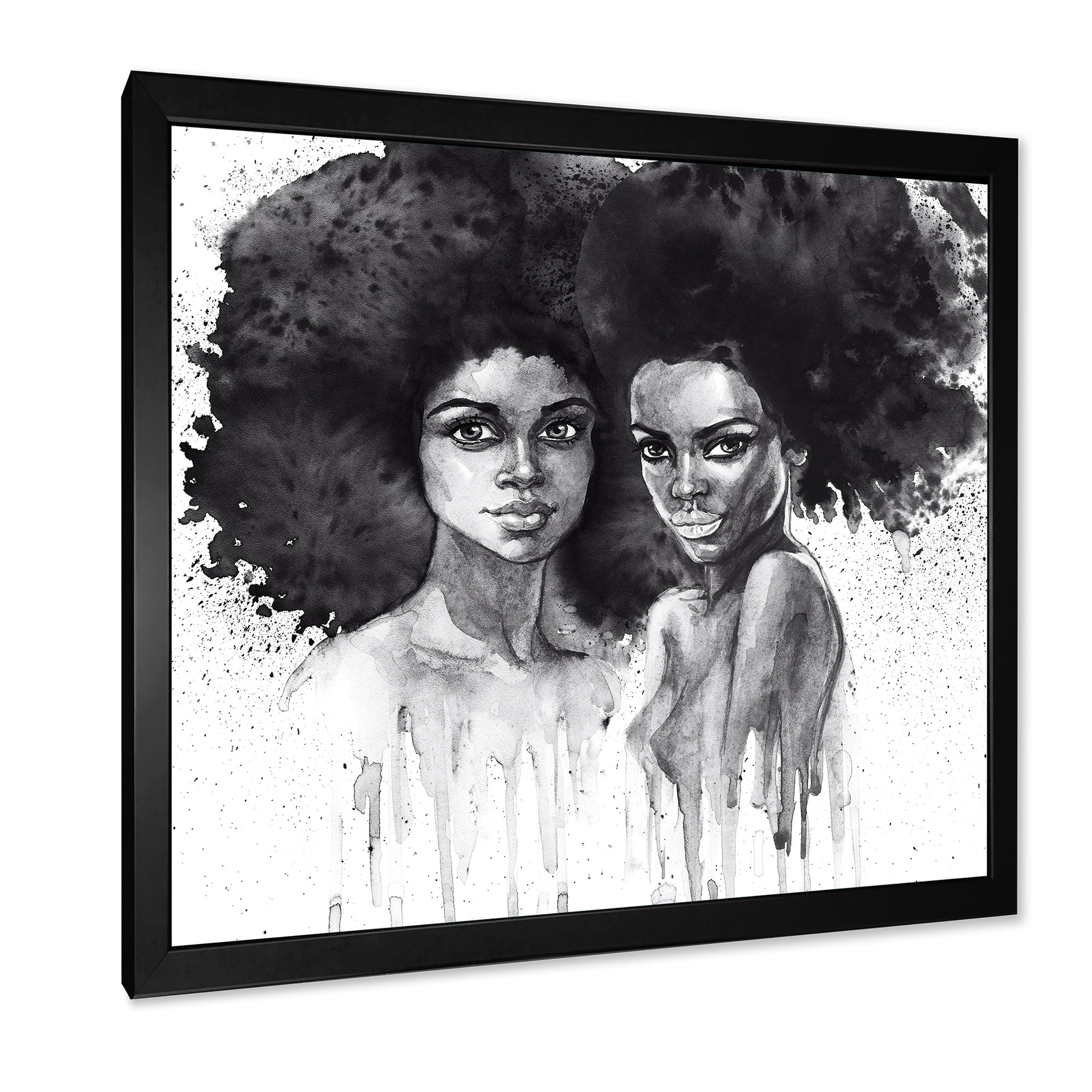 Designart 'Portrait of Afro American Woman XI' Modern Framed Art Print
