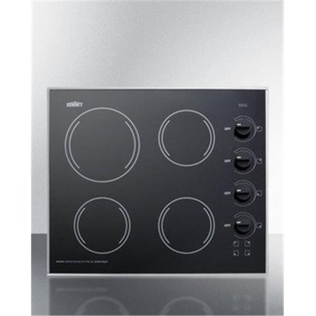 Summit Cr425bl 24 In Wide 4 Burner Electric Cooktop In Smooth