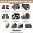 thumbnail image 6 of Recliner Loveseat Cover with Middle Console Stretch Reclining Sofa Slipcover for 2 Seat Jacquard Reclining Couch Sofa Covers Furniture Protector with Elastic Straps Bottom (Dark Gray), 6 of 8