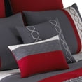 thumbnail image 4 of Benjara 8 Piece King Comforter Set with Printed Trellis Pattern- Red, 4 of 7