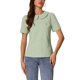 thumbnail image 1 of BLUSA CON COLLAR PETER PAN INSPIRADA EN CHIC PARA MUJERES, CON FLORES JACQUARD Y MANGAS CORTAS PUFF, ESTILO KAWAII, COLOR VERDE CLARO L, 1 of 5