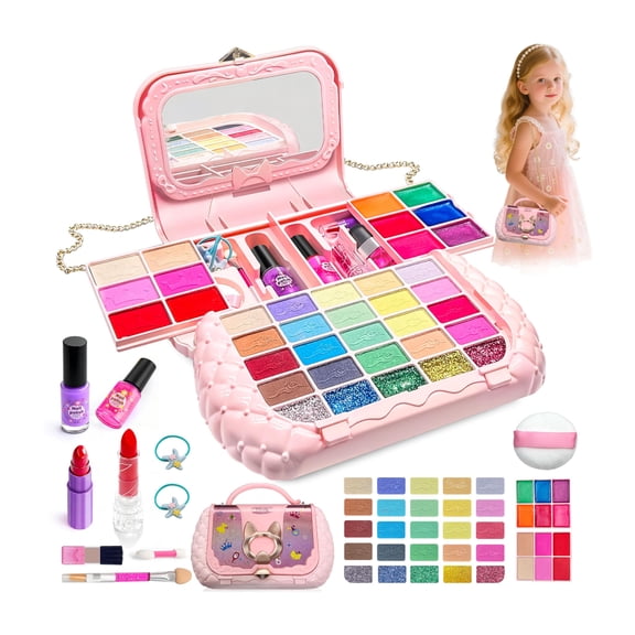 Kit de Maquillaje CLRDZN 49 piezas lavable para niñas de 5 a 8 años