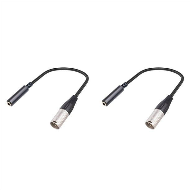 2X Cable XLR Macho A Hembra de 1/4 de Pulgada, Macho de 3 Pines A Cable de Audio de Enchufe de 6,35 Mm, Cable de Audio de MicróFono XLR Macho A 6,35 mm
