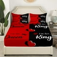 thumbnail image 3 of His And Hers Sheet Set King And Queen Crown Bed Sheets For Couple Men Women Mr Mrs,Valentine'S Day Wedding Bedding Sheets Gifts,Romantic Love Heart Bed Sheet Set 4 Piece King Size, 3 of 6