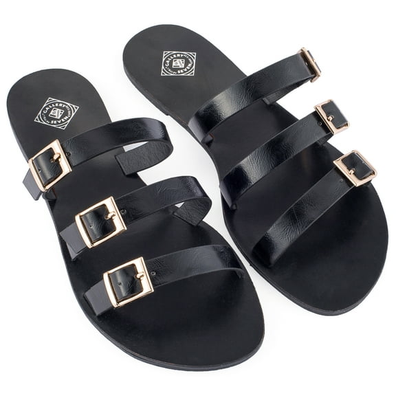 Gallery Seven Tri-Strap Slide Sandals for Women