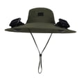 thumbnail image 4 of Solar Fan Hat, UPF 50+ Wide Brim Sun Hat with 2 Fans, Solar & USB Rechargeable, 3 Speeds for Fishing/Camping/Hiking/Gardening, 4 of 5